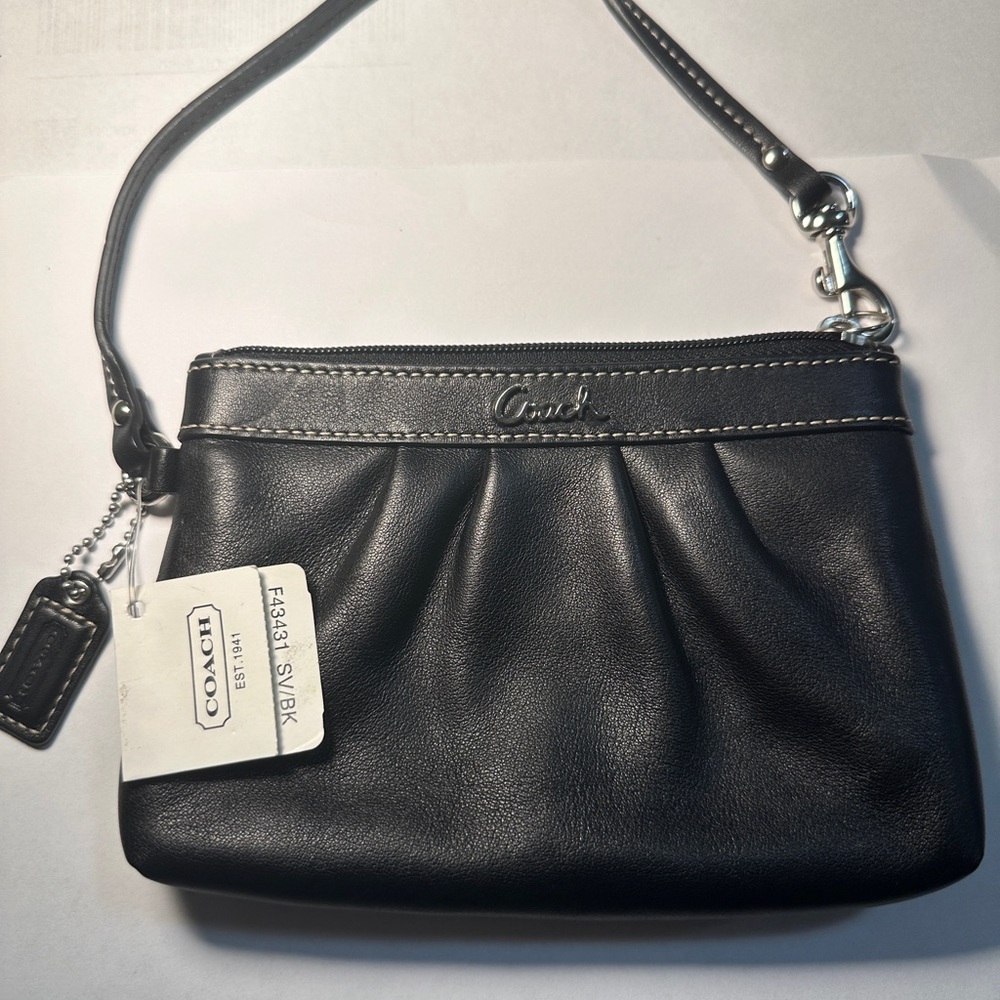 Coach Black Leather Wristlet